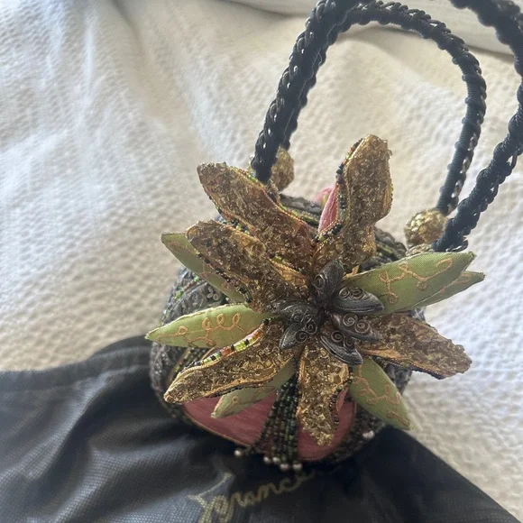 Mary Frances Pink and Green Embellished Decorative Handbag - Picture 5 of 5